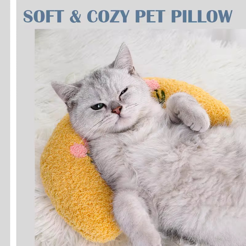 Little Pillow for Cats Fashion Neck Protector Deep Sleep Puppy U-Shaped Pillow Cat Pillow Kitten Headrest Dog Sleeping Pillow