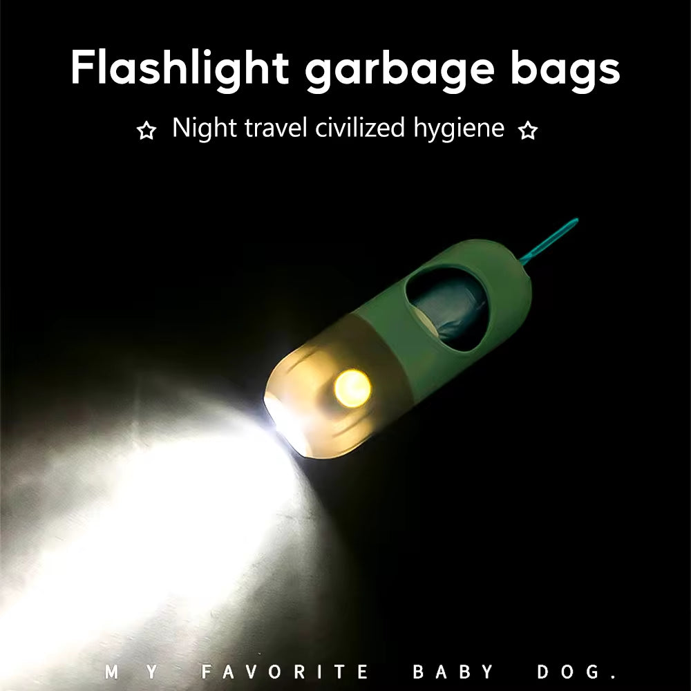 Led Light Dog Poop Bags Dispenser Degradable Waste Bag Outdoor Portable Pet Trash Bags Dog Cat Cleaning Supplies Accessories